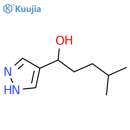 4-methyl-1-(1H-pyrazol-4-yl)pentan-1-ol structure