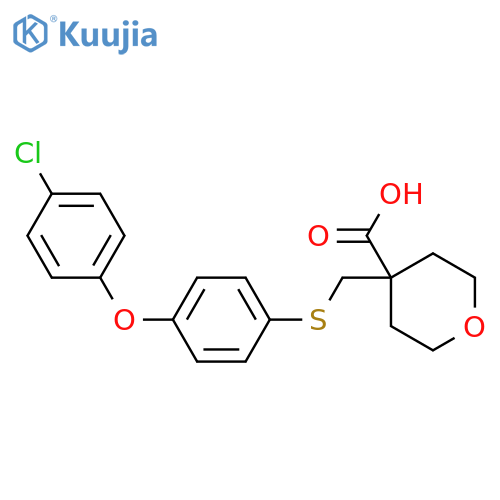 4-((4-(4-Chlorophenoxy)phenylthio)methyl)tetrahydro-2h-pyran-4-carboxylic acid structure