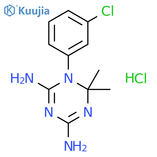 1-(3-chlorophenyl)-6,6-dimethyl-1,3,5-triazine-2,4-diamine;hydrochloride structure