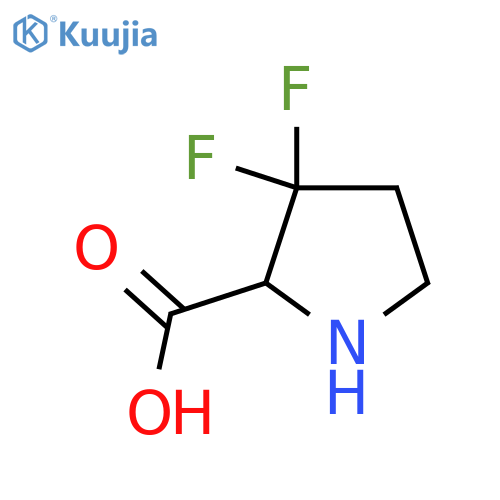 (2R)-3,3-difluoropyrrolidine-2-carboxylic acid structure