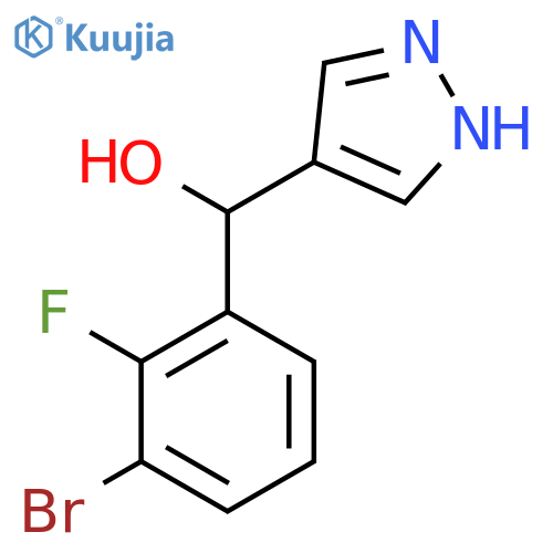 (3-bromo-2-fluorophenyl)(1H-pyrazol-4-yl)methanol structure