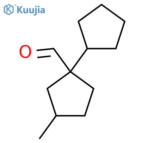 1-Cyclopentyl-3-methylcyclopentane-1-carbaldehyde structure