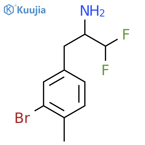 3-(3-bromo-4-methylphenyl)-1,1-difluoropropan-2-amine structure
