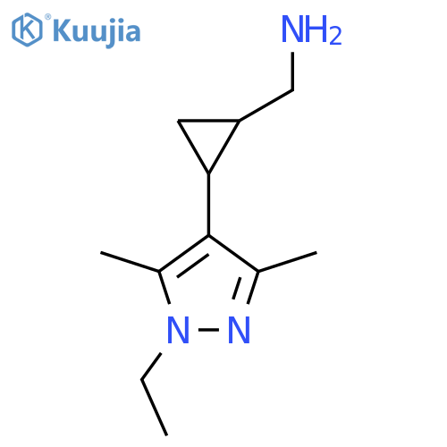 2-(1-ethyl-3,5-dimethyl-1H-pyrazol-4-yl)cyclopropylmethanamine structure