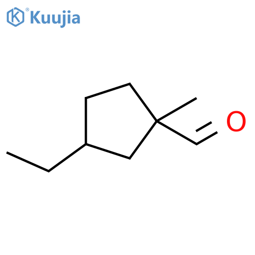3-Ethyl-1-methylcyclopentane-1-carbaldehyde structure