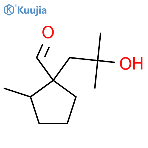 1-(2-Hydroxy-2-methylpropyl)-2-methylcyclopentane-1-carbaldehyde structure