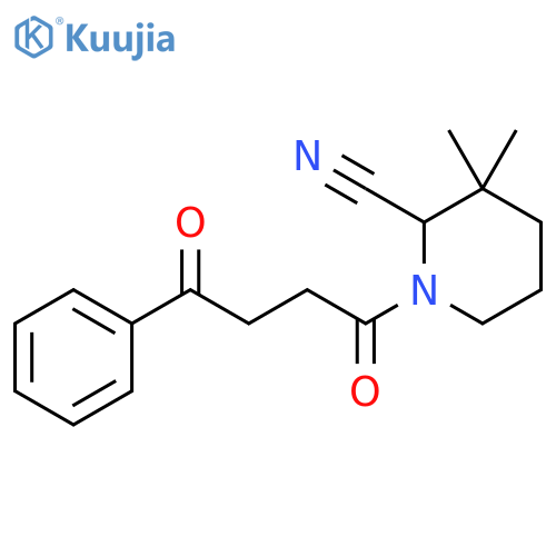 1-(1,4-Dioxo-4-phenylbutyl)-3,3-dimethyl-2-piperidinecarbonitrile structure