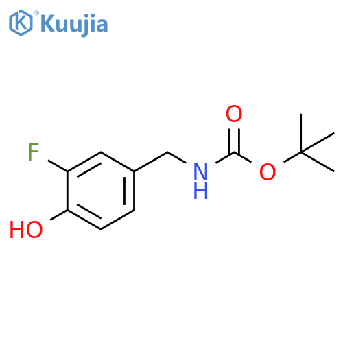 tert-butyl 3-fluoro-4-hydroxybenzylcarbamate structure