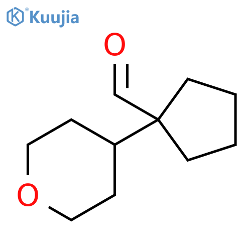 1-(oxan-4-yl)cyclopentane-1-carbaldehyde structure