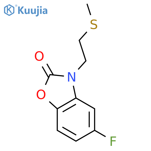 5-fluoro-3-[2-(methylsulfanyl)ethyl]-1,3-benzoxazol-2(3H)-one structure