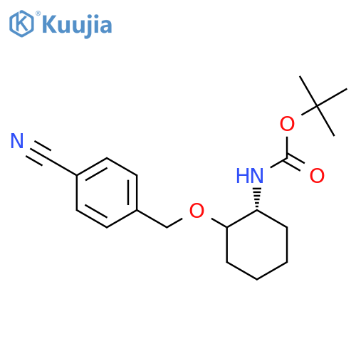 Tert-Butyl ((1R)-2-((4-cyanobenzyl)oxy)cyclohexyl)carbamate structure