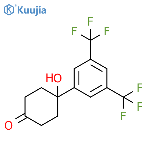 Cyclohexanone, 4-[3,5-bis(trifluoromethyl)phenyl]-4-hydroxy- structure