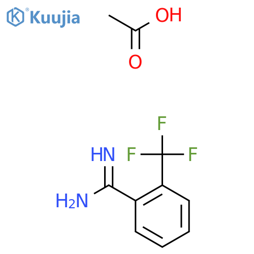 2-(Trifluoromethyl)benzene-1-carboximidamide, acetic acid structure