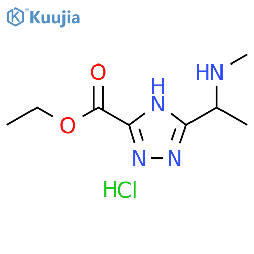 ethyl 3-[1-(methylamino)ethyl]-1H-1,2,4-triazole-5-carboxylate hydrochloride structure