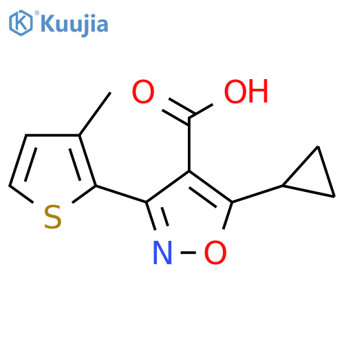 5-Cyclopropyl-3-(3-methylthiophen-2-yl)isoxazole-4-carboxylic acid structure