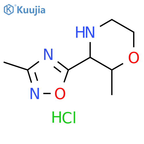 2-Methyl-3-(3-methyl-1,2,4-oxadiazol-5-yl)morpholine hydrochloride structure