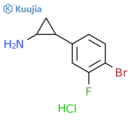 2-(4-bromo-3-fluorophenyl)cyclopropan-1-amine hydrochloride structure