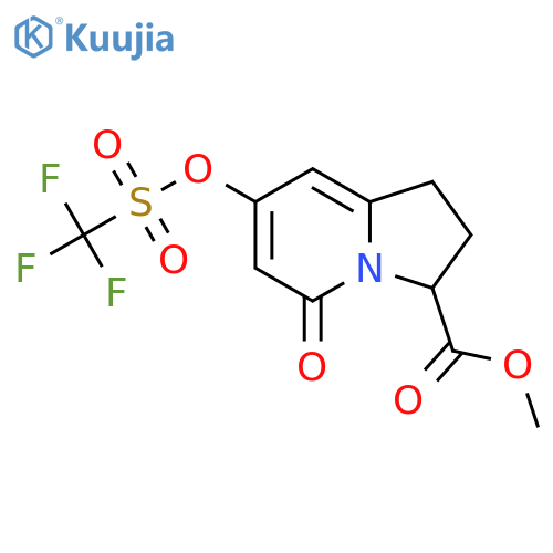 methyl 5-oxo-7-(trifluoromethylsulfonyloxy)-2,3-dihydro-1H-indolizine-3-carboxylate structure