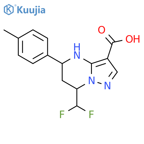 7-(Difluoromethyl)-5-(P-tolyl)-4,5,6,7-tetrahydropyrazolo[1,5-A]pyrimidine-3-carboxylic acid structure