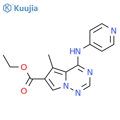 Pyrrolo[2,1-f][1,2,4]triazine-6-carboxylic acid, 5-methyl-4-(4-pyridinylamino)-, ethyl ester structure