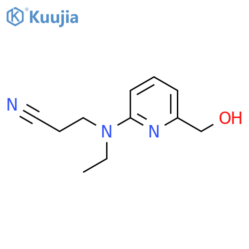 3-(Ethyl(6-(hydroxymethyl)pyridin-2-yl)amino)propanenitrile structure