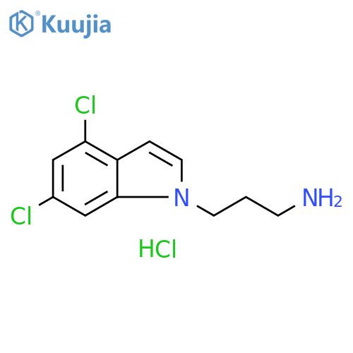 1H-Indole-1-propanamine, 4,6-dichloro-, hydrochloride (1:1) structure