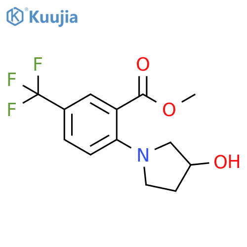 Benzoic acid, 2-(3-hydroxy-1-pyrrolidinyl)-5-(trifluoromethyl)-, methyl ester structure