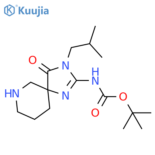 tert-Butyl (3-isobutyl-4-oxo-1,3,7-triazaspiro[4.5]dec-1-en-2-yl)carbamate structure