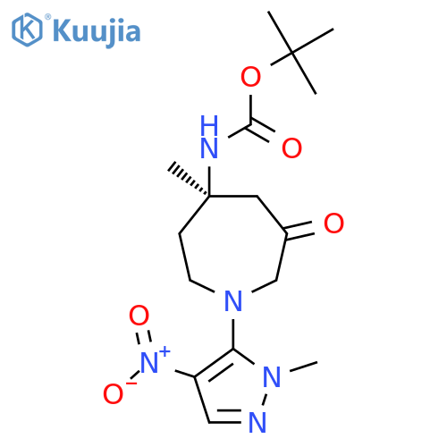 (R)-Tert-Butyl (4-methyl-1-(1-methyl-4-nitro-1H-pyrazol-5-yl)-6-oxoazepan-4-yl)carbamate structure