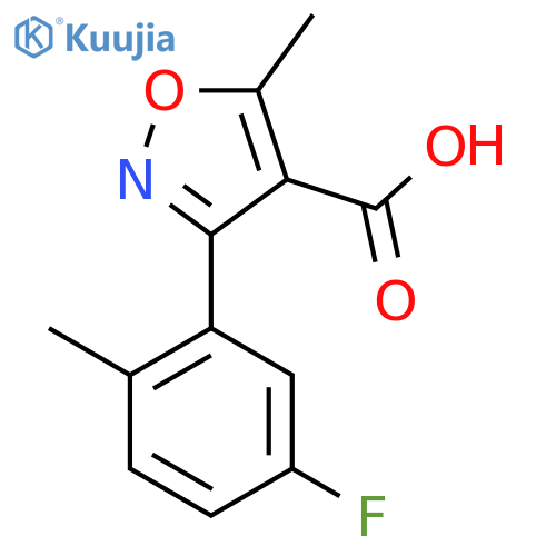 3-(5-Fluoro-2-methylphenyl)-5-methylisoxazole-4-carboxylic acid structure