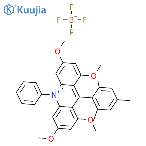 9-mesityl-1,3,6,8-tetramethoxy-10-phenylacridin-10-ium tetrafluoroborate structure