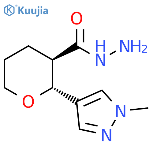 rac-(2R,3R)-2-(1-methyl-1H-pyrazol-4-yl)oxane-3-carbohydrazide, trans structure