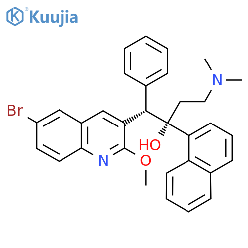(1S,2S)-1-(6-brom-2-methoxychinolin-3-yl)-4-(dimethylamino)-2-(naphthalin-1-yl)-1-phenylbutan-2-ol structure