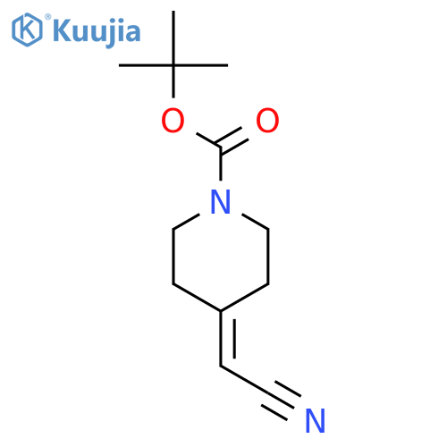 tert-butyl 4-(cyanomethylidene)piperidine-1-carboxylate structure