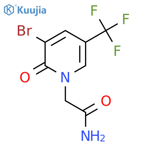 2-[3-Bromo-2-oxo-5-(trifluoromethyl)-1-pyridyl]acetamide structure