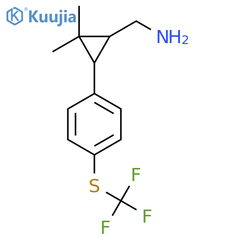 (2,2-Dimethyl-3-{4-[(trifluoromethyl)sulfanyl]phenyl}cyclopropyl)methanamine structure