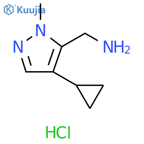(4-Cyclopropyl-1-methyl-1H-pyrazol-5-yl)methanamine hydrochloride structure