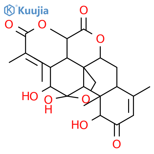 (1R)-1,2α,4β,11β-Tetrahydroxy-3α,8,11aβ-trimethyl-1,2,3,3aβ,4,7,7aα,11,11a,11bα-decahydro-5H-1β,11cβ-(epoxymethano)phenanthro[10,1-bc]pyran-5,10(6aβH)-dione; 11β,20-Epoxy-1β,11,12α,15β-tetrahydroxypicras-3-ene-2,16-dione structure