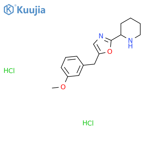 2-5-(3-Methoxybenzyl)-1,3-oxazol-2-ylpiperidine dihydrochloride structure
