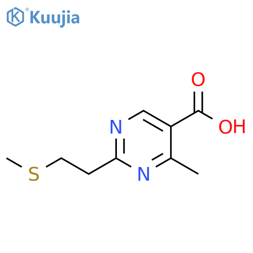 5-Pyrimidinecarboxylic acid, 4-methyl-2-[2-(methylthio)ethyl]- structure