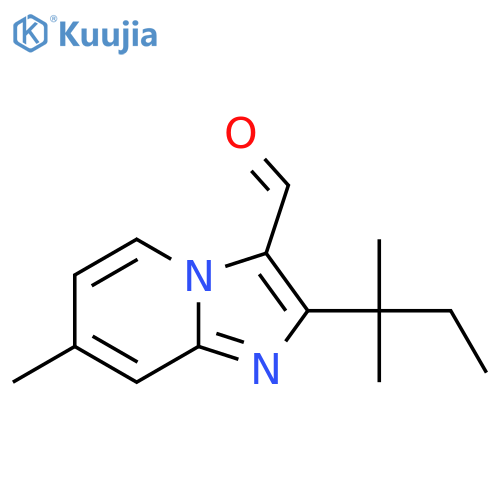 7-methyl-2-(2-methylbutan-2-yl)imidazo1,2-apyridine-3-carbaldehyde structure