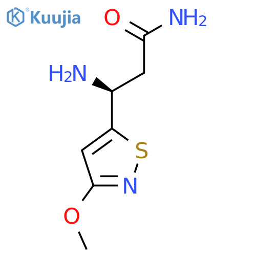 (3S)-3-amino-3-(3-methoxy-1,2-thiazol-5-yl)propanamide structure