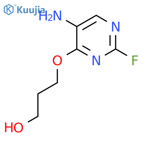 3-(5-amino-2-fluoropyrimidin-4-yl)oxypropan-1-ol structure