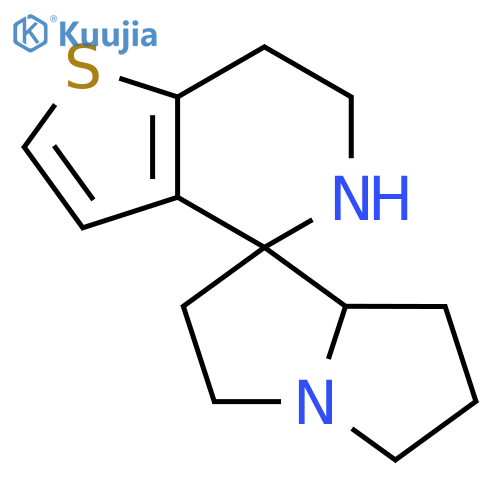 2,3,5,6,6',7,7',7a-octahydro-5'H-spiropyrrolizine-1,4'-thieno3,2-cpyridine structure