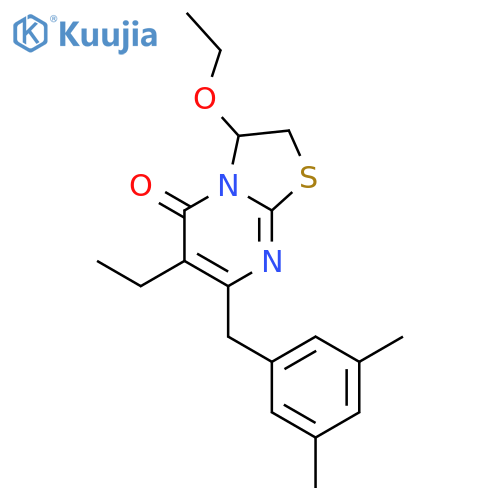 5H-Thiazolo[3,2-a]pyrimidin-5-one,7-[(3,5-dimethylphenyl)methyl]-3-ethoxy-6-ethyl-2,3-dihydro- structure