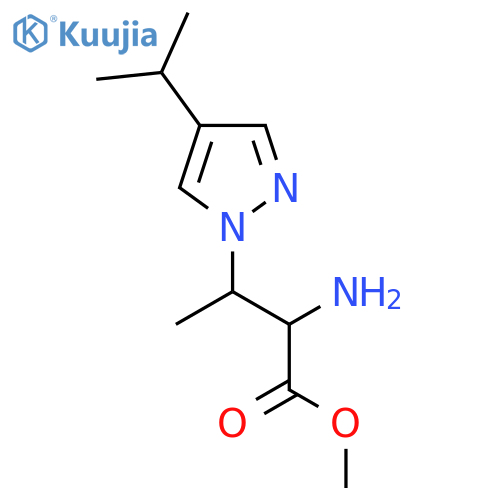methyl 2-amino-3-4-(propan-2-yl)-1H-pyrazol-1-ylbutanoate structure