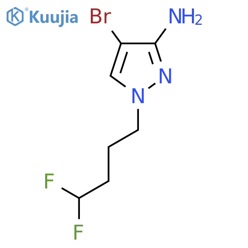 4-bromo-1-(4,4-difluorobutyl)-1H-pyrazol-3-amine structure