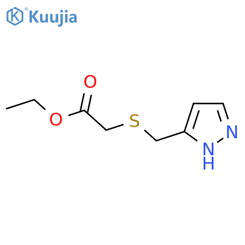 ethyl 2-{(1H-pyrazol-3-yl)methylsulfanyl}acetate structure