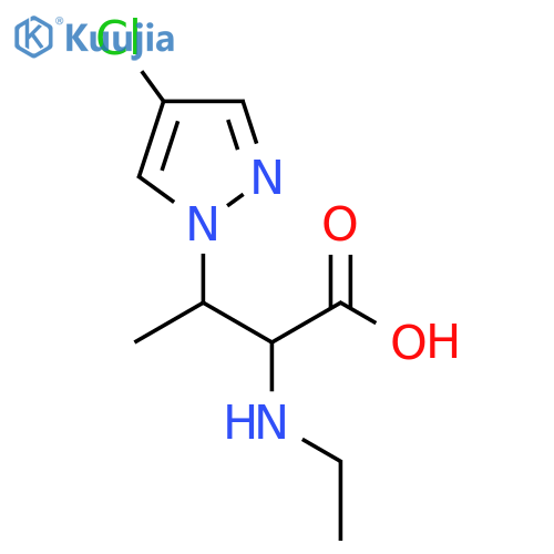 3-(4-chloro-1H-pyrazol-1-yl)-2-(ethylamino)butanoic acid structure