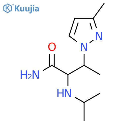 3-(3-methyl-1H-pyrazol-1-yl)-2-(propan-2-yl)aminobutanamide structure